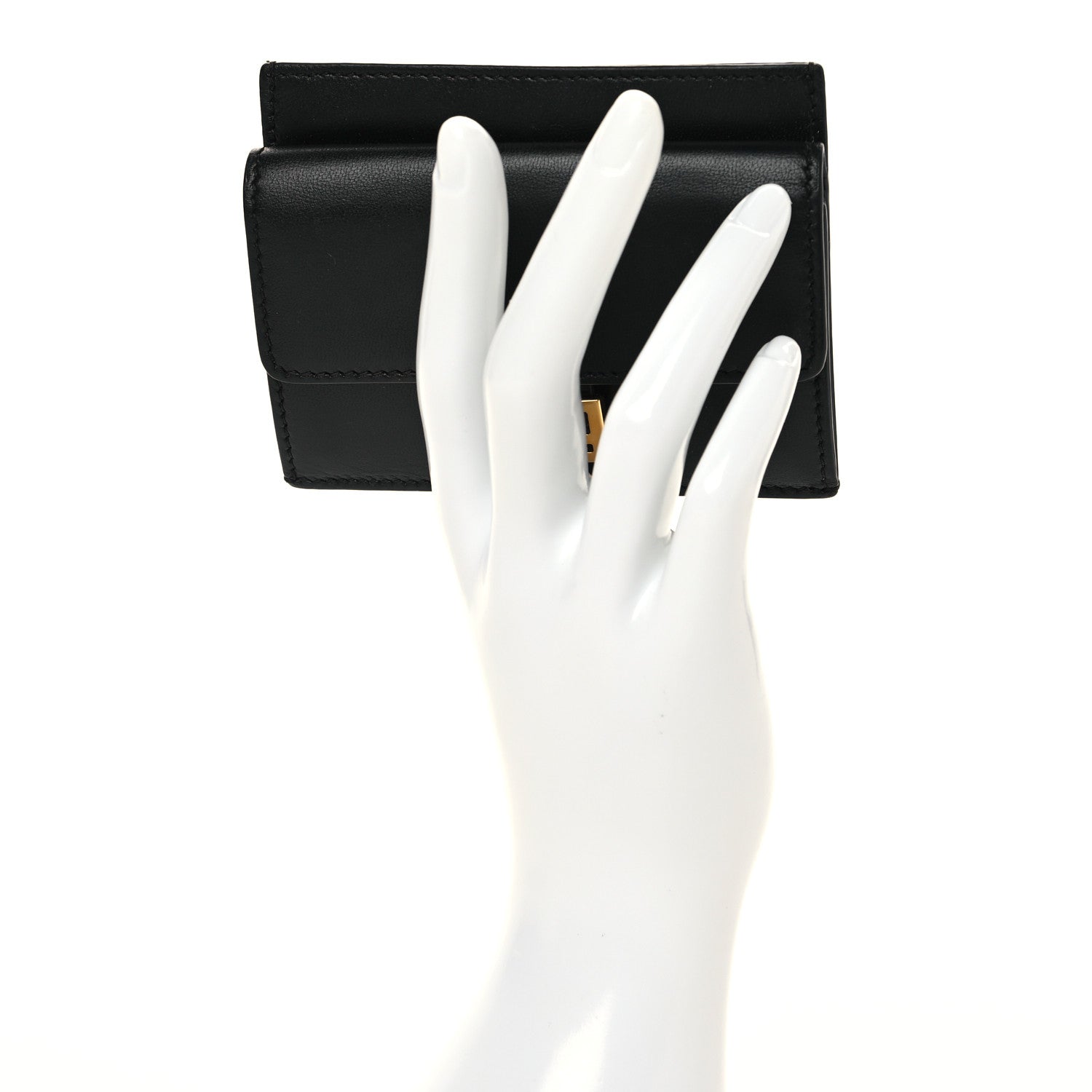 Fendi Nappa Matisse FF Embossed Fold Over Card Holder Wallet Black 2 of 7
