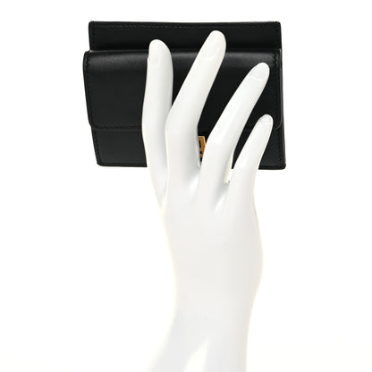 Fendi Nappa Matisse FF Embossed Fold Over Card Holder Wallet Black 2 of 7