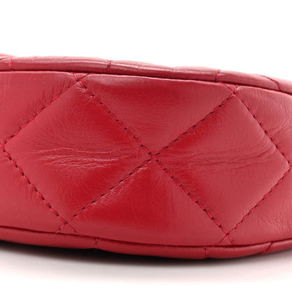 Chanel Crumpled Calfskin Quilted Braided CC Small Hobo Red 9 of 16