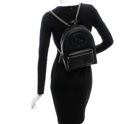 Gucci Pebbled Calfskin Soho Chain Backpack Black 2 of 7