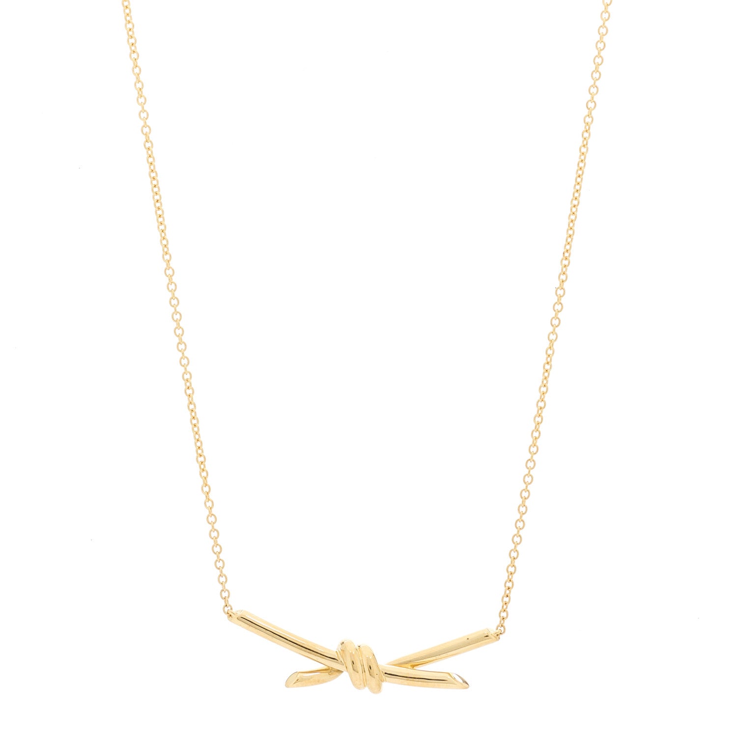 Tiffany 18K Yellow Gold Knot Necklace 1 of 6