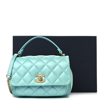 Chanel Calfskin Quilted Top Handle Flap Light Blue 12 of 12
