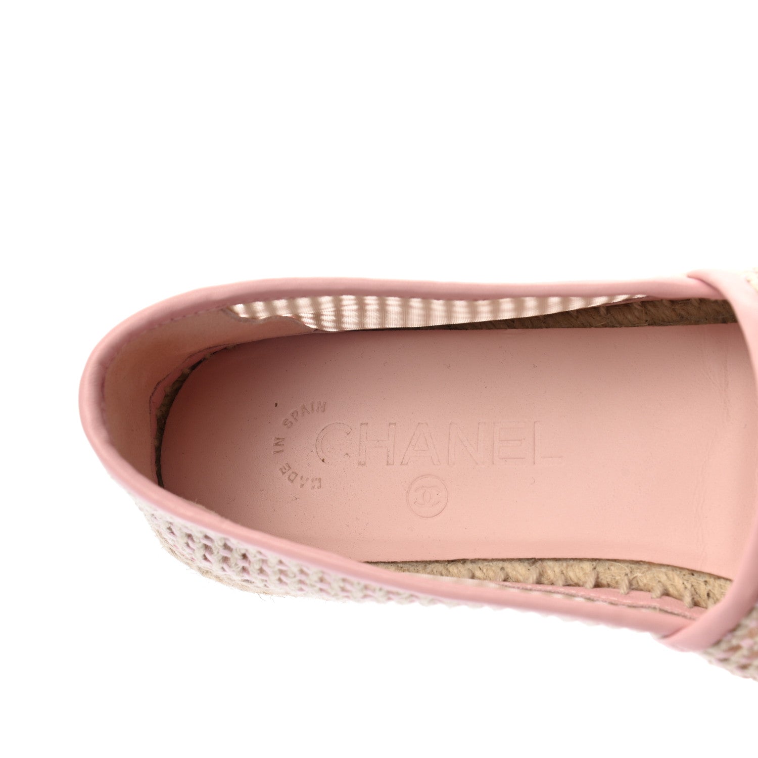 Chanel Mesh Lambskin CC Espadrilles 40 Light Pink Beige 21 of 30