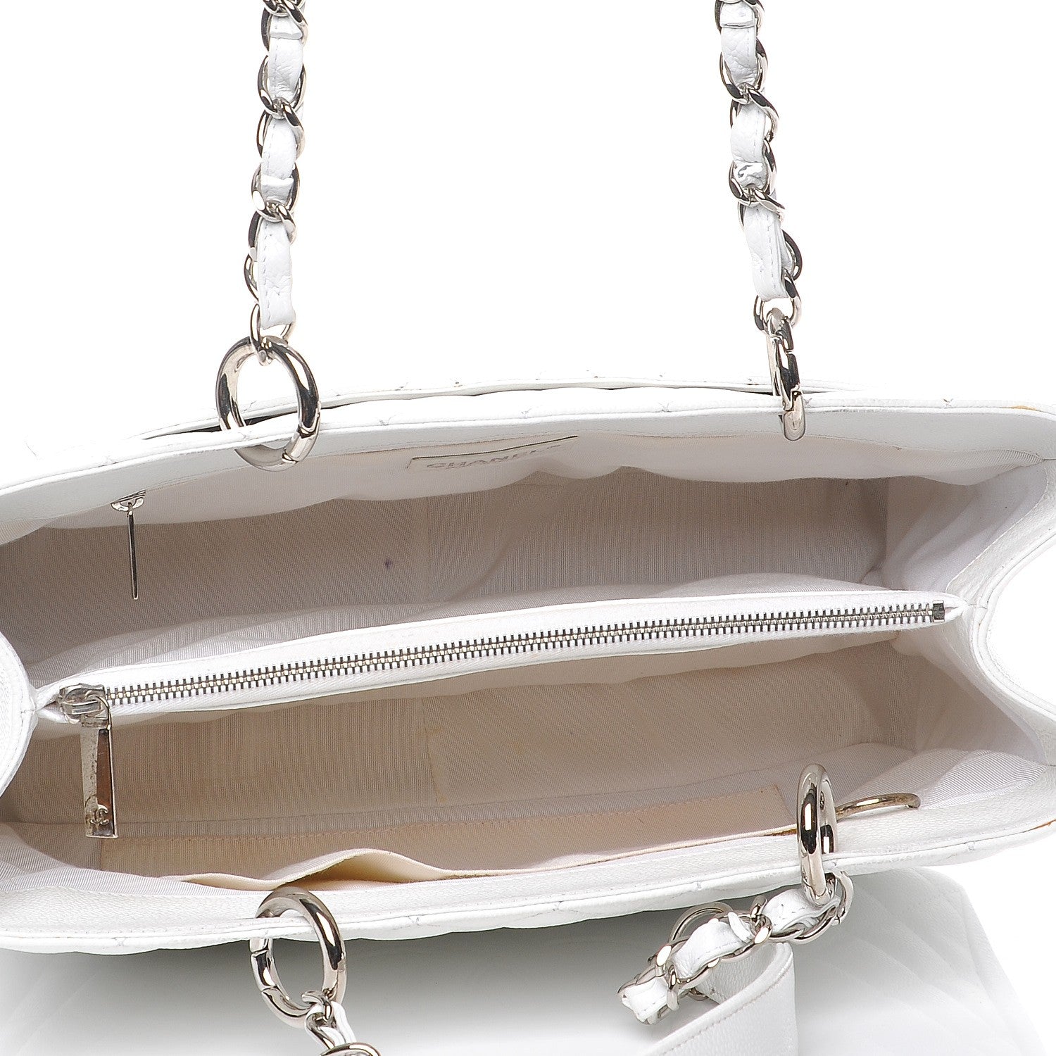 Chanel Caviar Quilted Grand Shopping Tote GST White 5 of 8