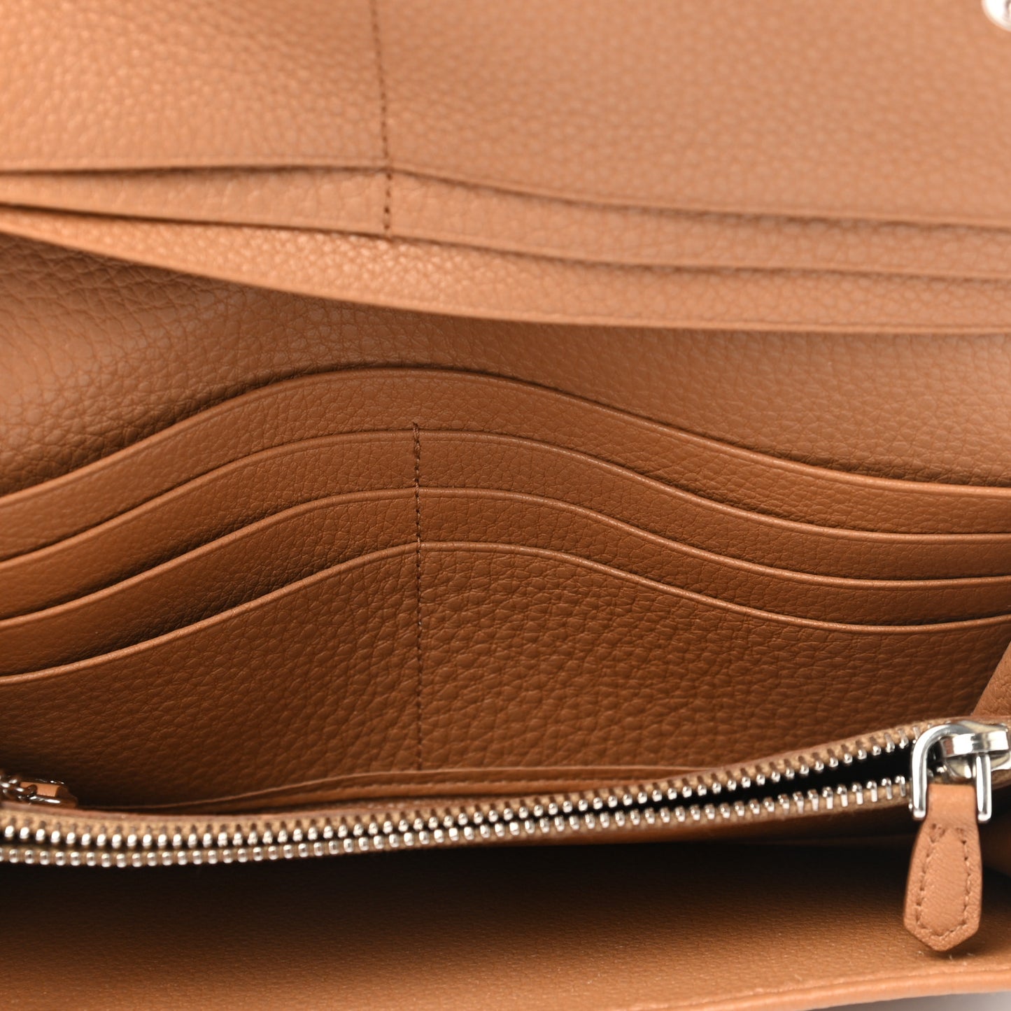 Vitello Phenix Continental Flap Travel Wallet Caramel