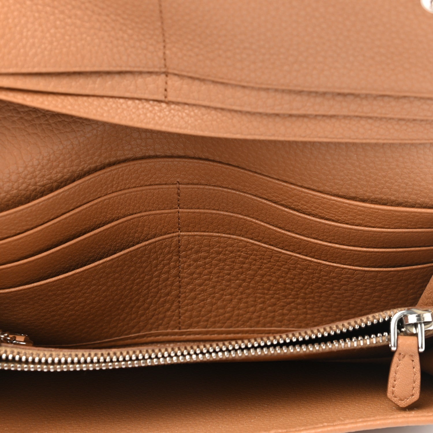 Prada Vitello Phenix Continental Flap Travel Wallet Caramel 6 of 9