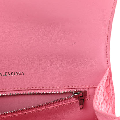 Balenciaga Calfskin Crocodile Embossed Degrade Small Hourglass Top Handle Bag Sweet Pink 11 of 12