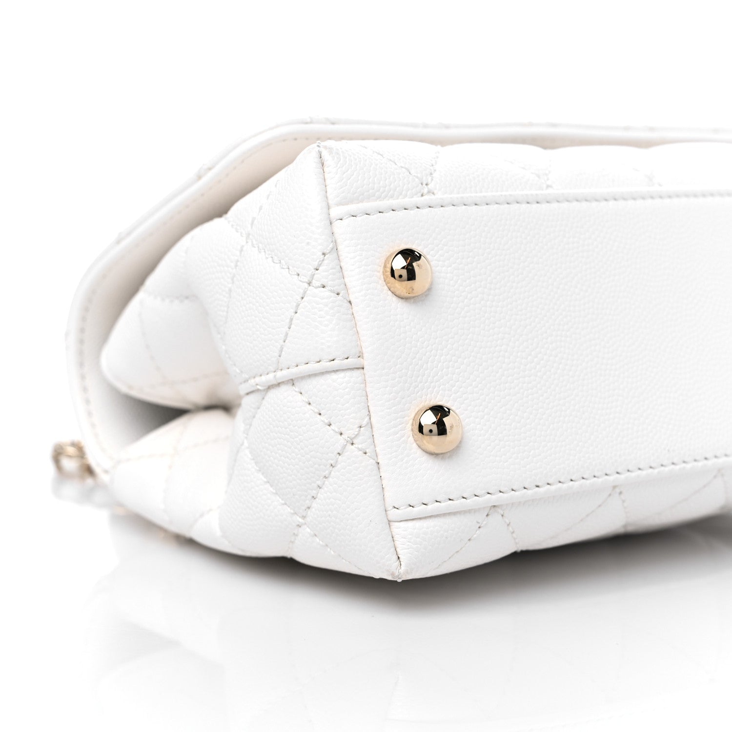 Chanel Caviar Quilted Extra Mini Coco Handle Flap White 8 of 10