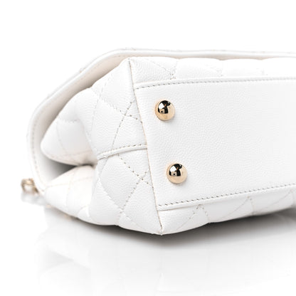 Chanel Caviar Quilted Extra Mini Coco Handle Flap White 8 of 10