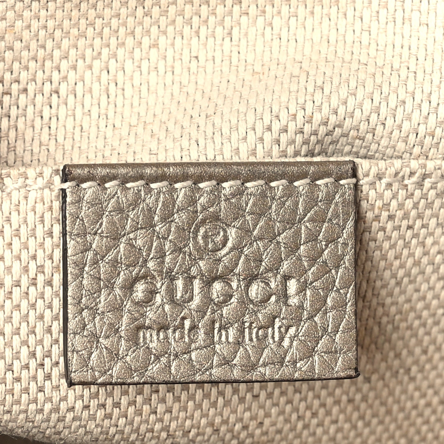 Gucci Metallic Pebbled Calfskin Small Soho Disco Bag Golden Beige 6 of 10