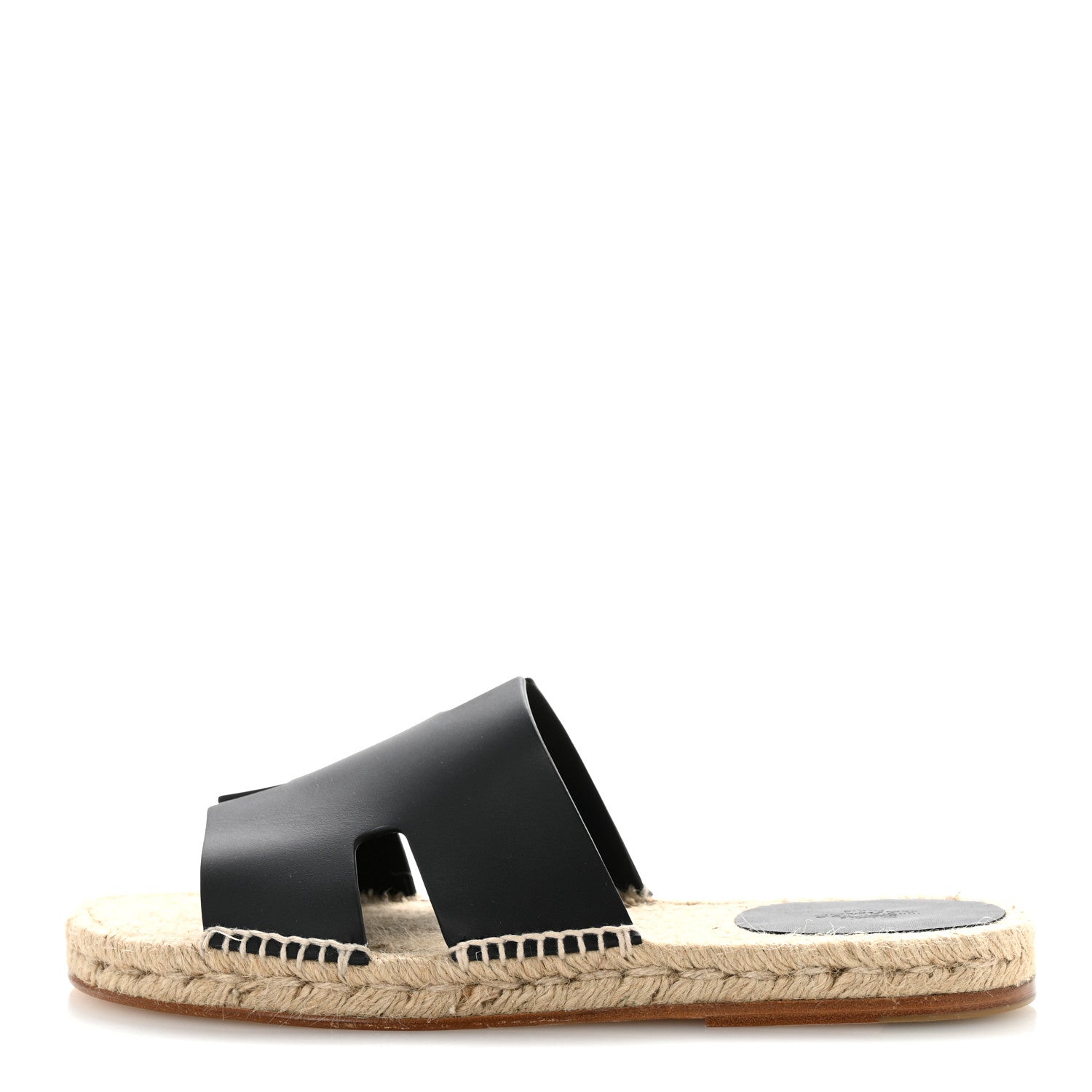 Hermes Calfskin Mens Antigua Espadrille Sandals 43 Black 1 of 10