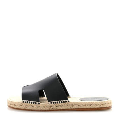 Hermes Calfskin Mens Antigua Espadrille Sandals 43 Black 1 of 10