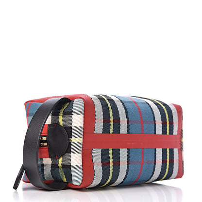Burberry Tartan Mens Washbag Blue Yellow 4 of 10