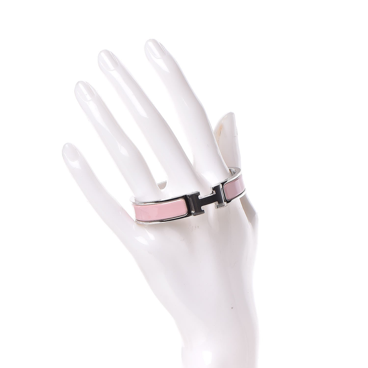 Hermes Enamel Narrow Clic Clac H Bracelet PM Rose Cassata 2 of 6