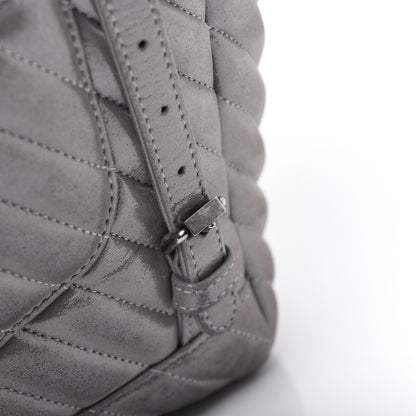 Chanel Metallic Calfskin Chevron Quilted Small Urban Spirit Backpack Silver 24 of 31