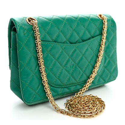 Chanel Aged Calfskin Quilted 2.55 Reissue 225 Flap Green 2 of 9