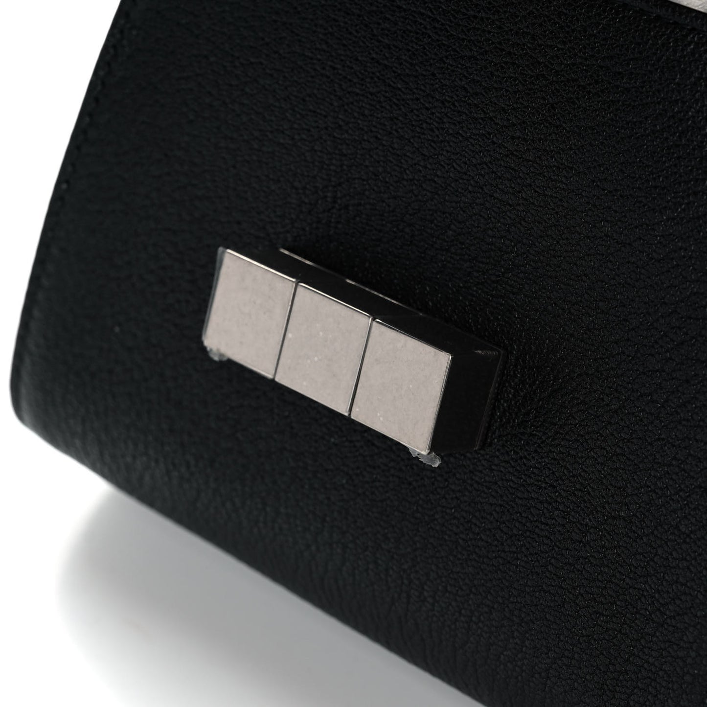 Grained Calfskin Geometric Belt Bag Black