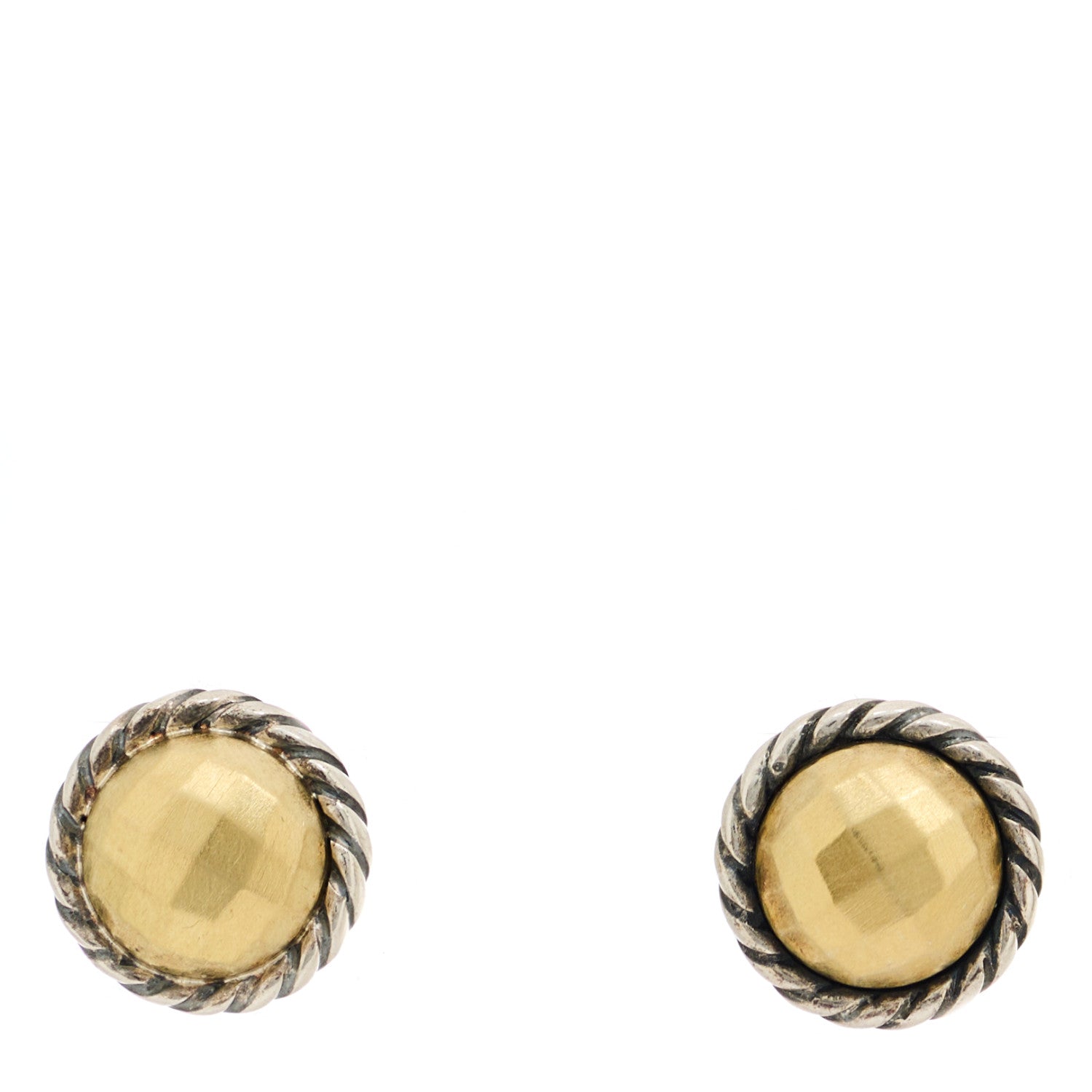 David Yurman Sterling Silver 18K Yellow Gold Petite Chatelaine Earrings 1 of 3