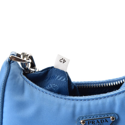 Prada Tessuto Nylon Saffiano Mini Re-Edition 2000 Shoulder Bag Pervinca 7 of 8