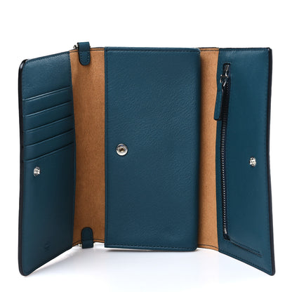 MCM Calfskin Ottomar Wallet On Chain Teal 4 of 7