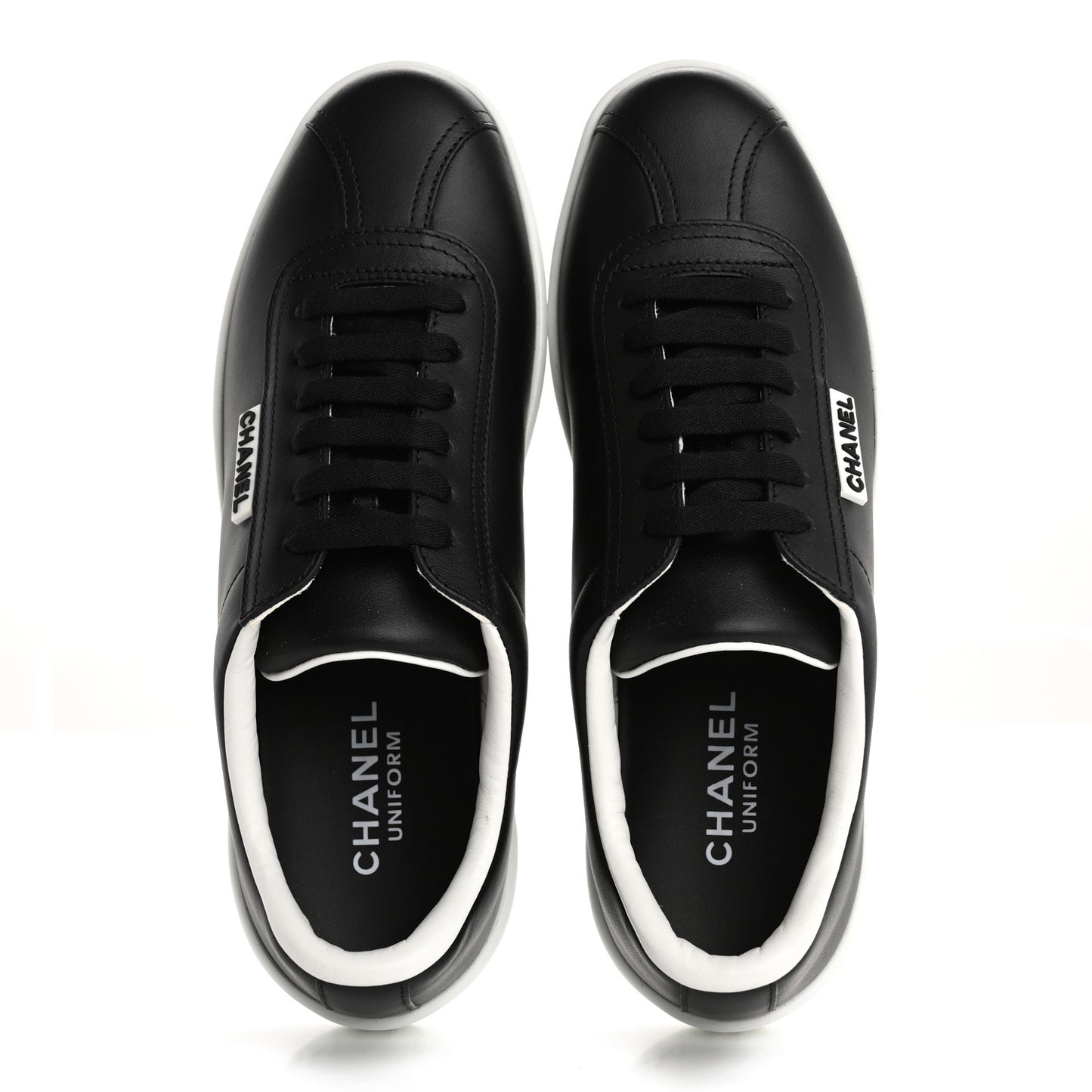 Calfskin CC Womens Sneakers 37.5 Black
