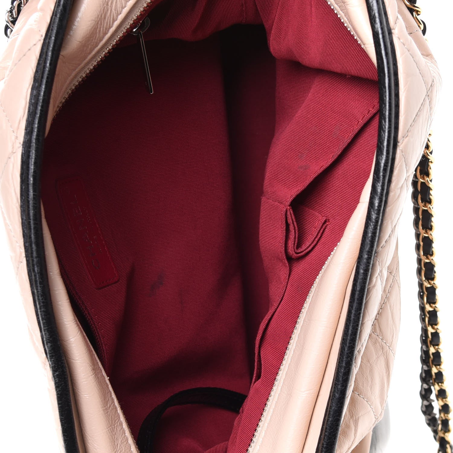 Chanel Aged Calfskin Quilted Large Gabrielle Hobo Beige Black 4 of 4