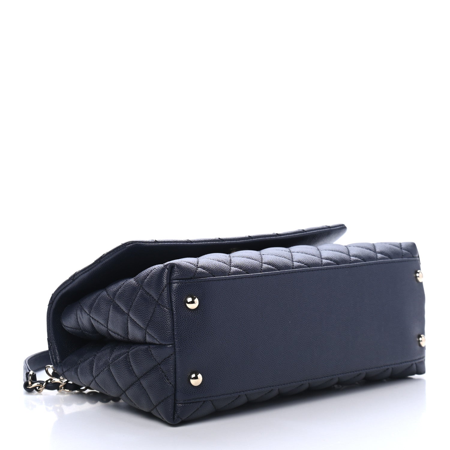 Chanel Caviar Quilted Small Coco Handle Flap Navy 3 of 4