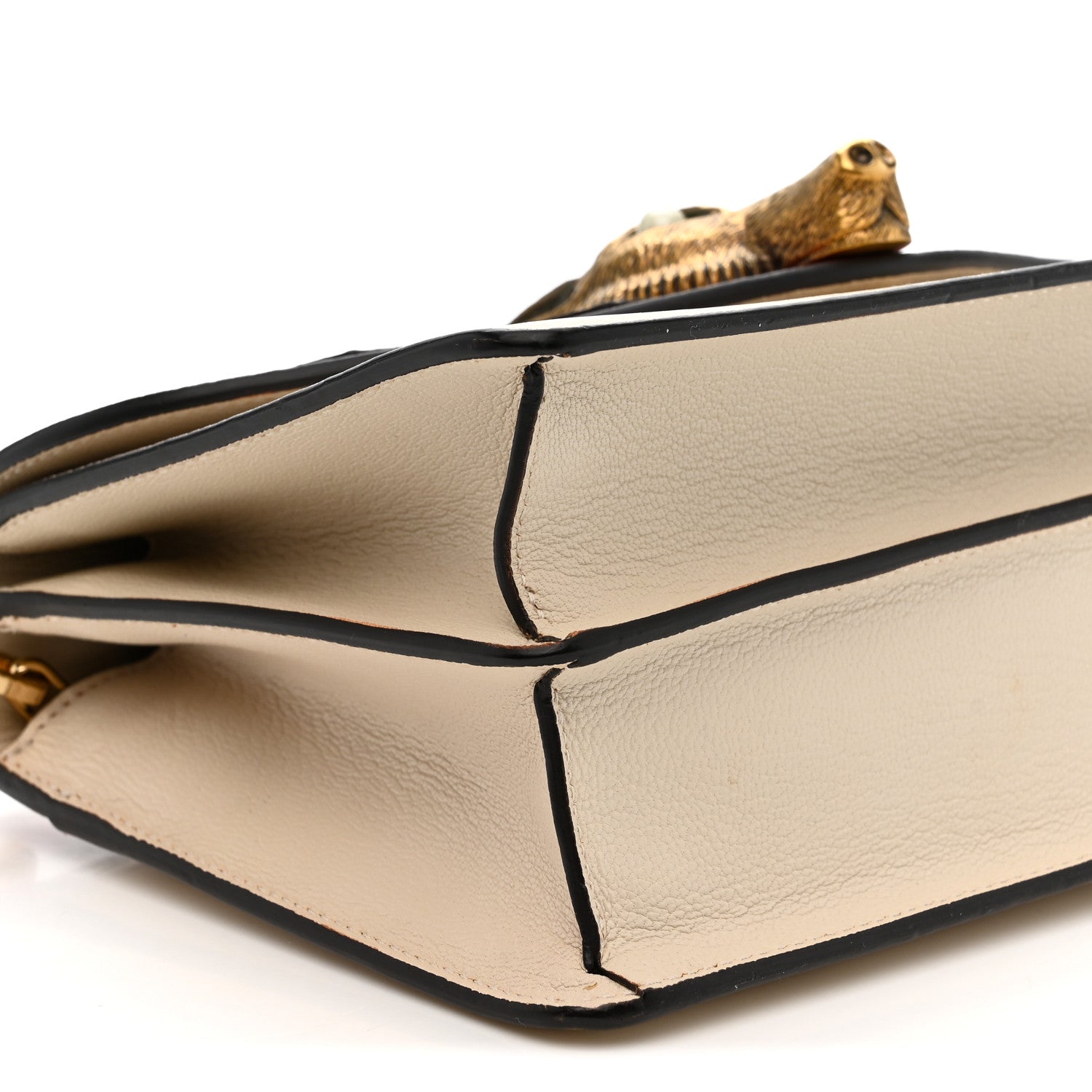 Gucci Goatskin Snakeskin Fox Broche Shoulder Bag White Red 9 of 12