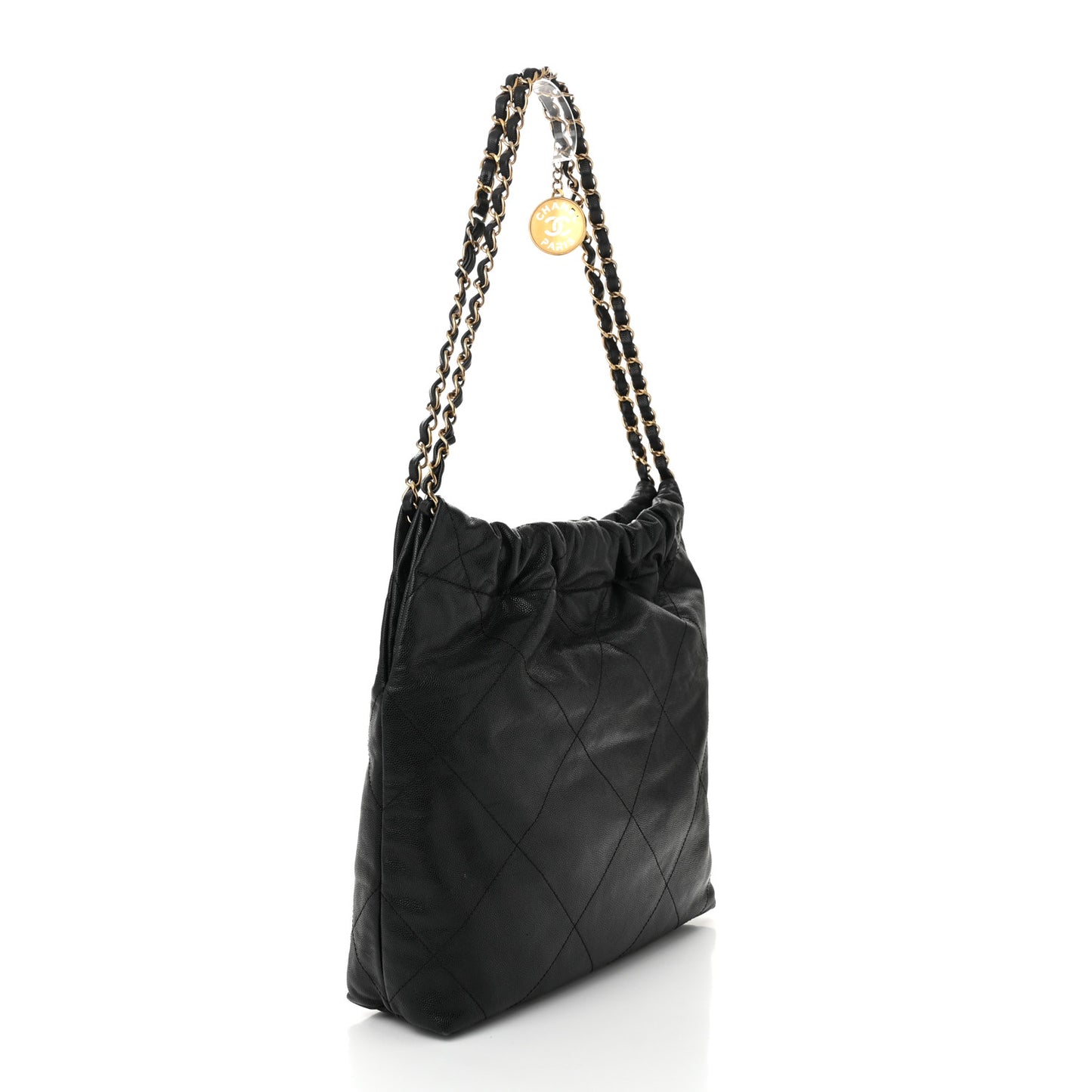 Shiny Caviar Quilted Small Chanel 22 Black