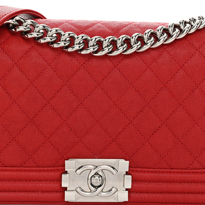 Chanel Caviar Quilted Medium Boy Flap Red 8 of 11