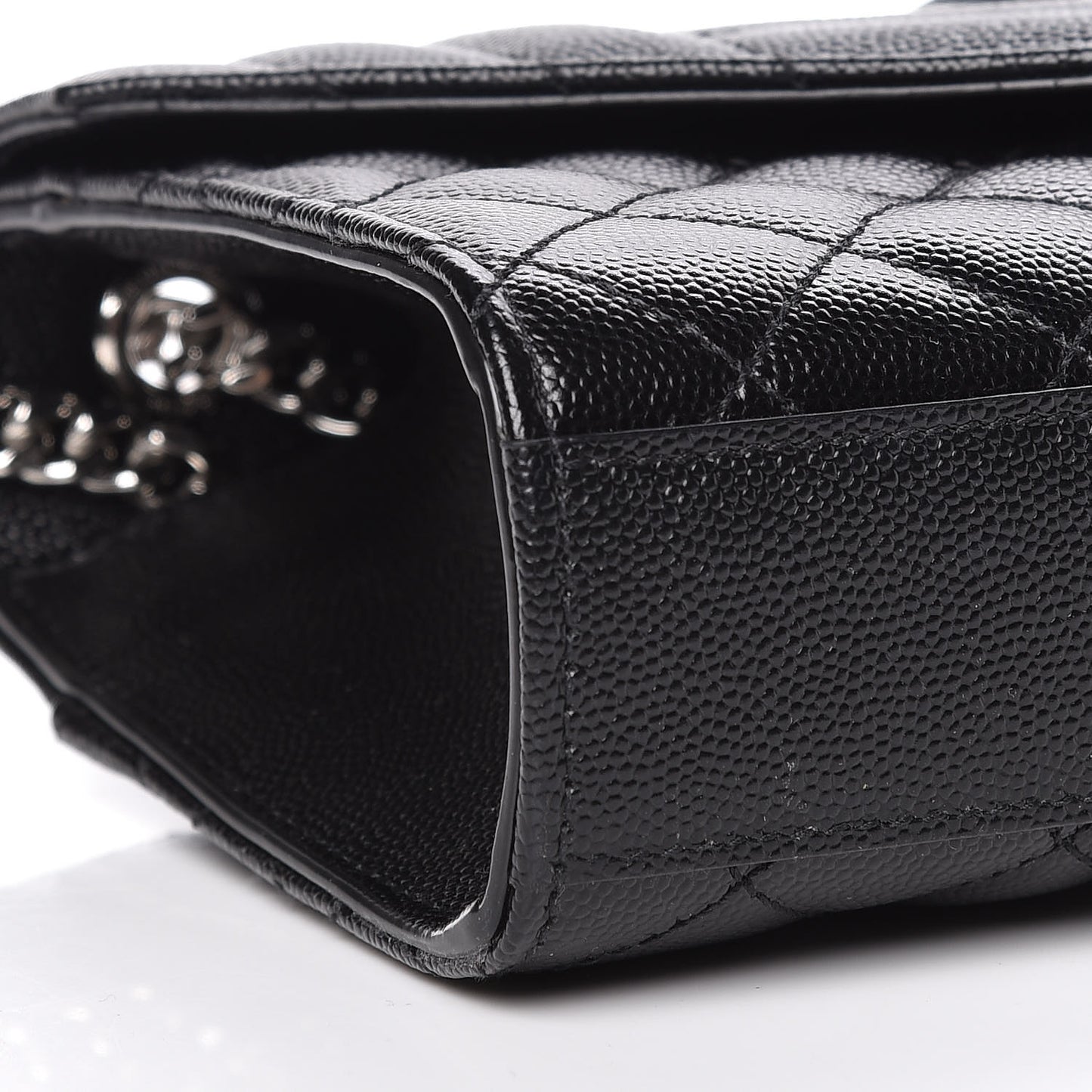Grain De Poudre Tri-Quilt Monogram Small College Bag Black
