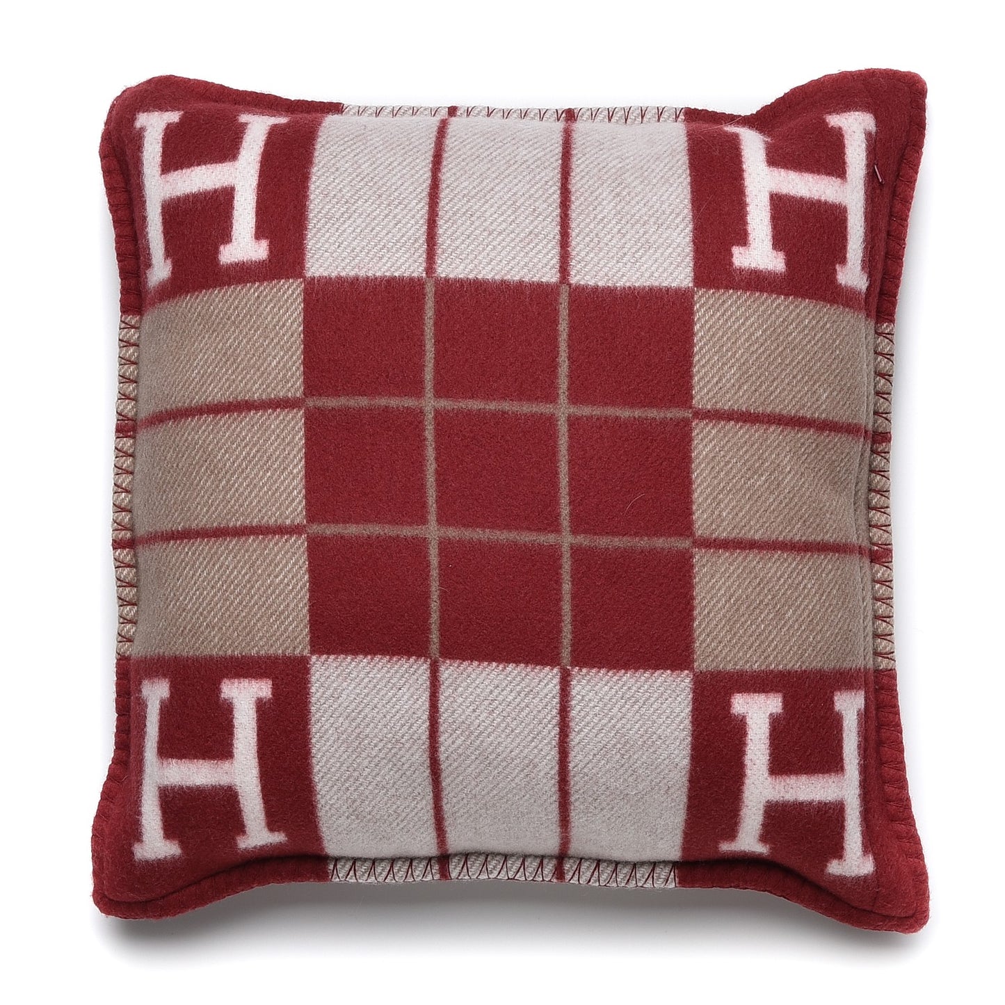 Wool Cashmere Avalon III Pillow PM Ecru Rouge
