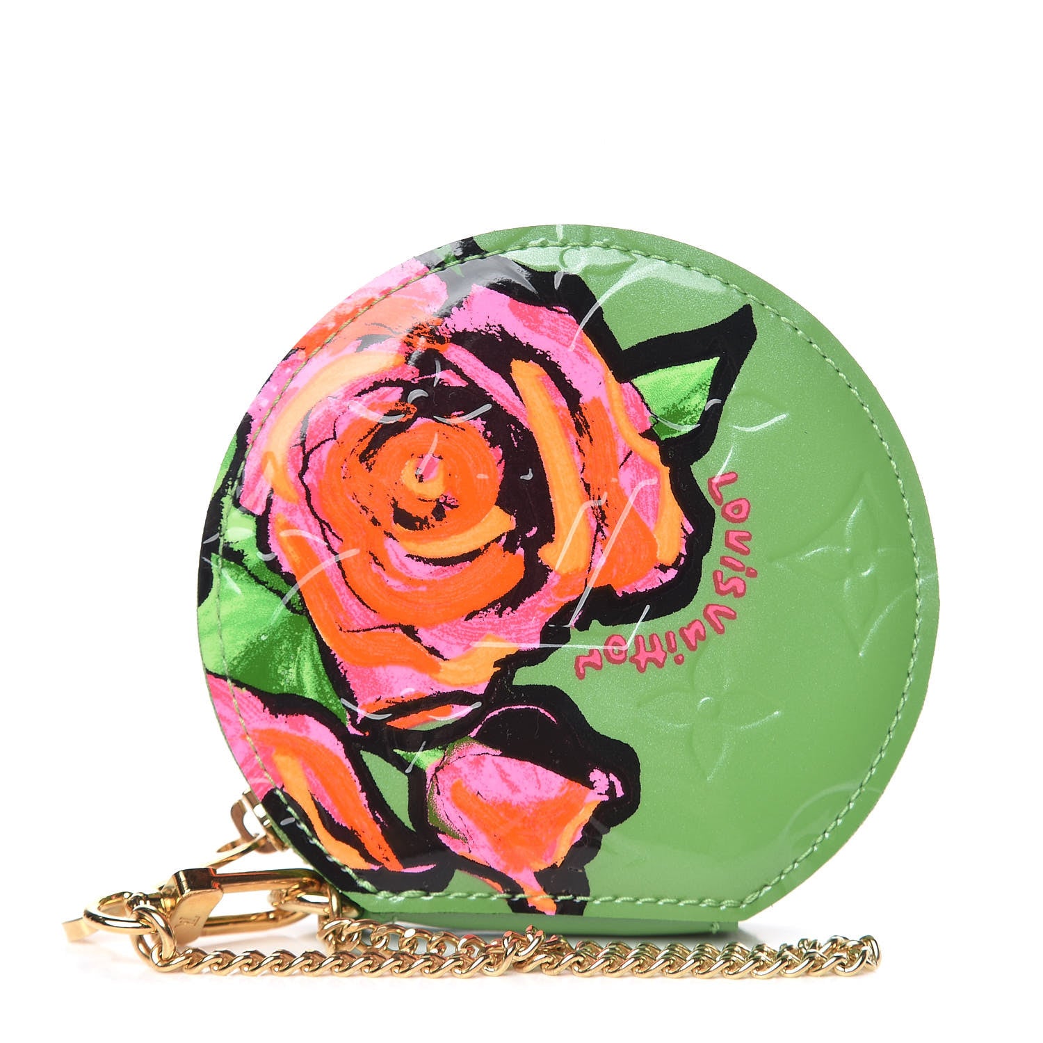 Louis Vuitton Vernis Roses Chapeau Coin Purse Vert Tonic 1 of 8