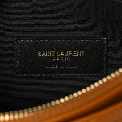 Saint Laurent Grain De Poudre Chevron Monogram Large Bill Pouch Senape Yellow 6 of 11