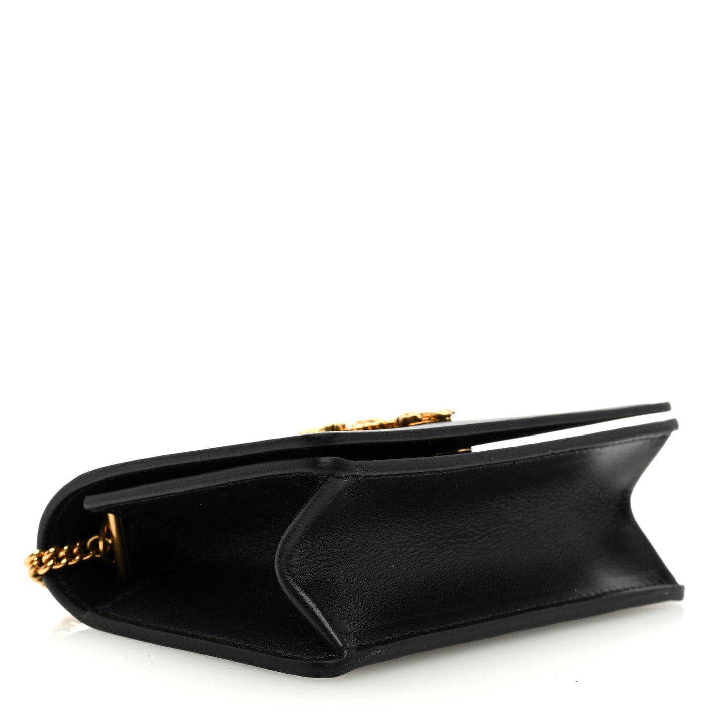 Vitello Mini Virtus Chain Clutch Black