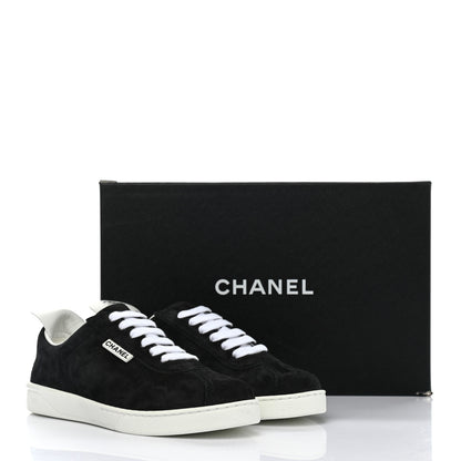 Chanel Suede Calfskin CC Sneakers 39 Black 10 of 10