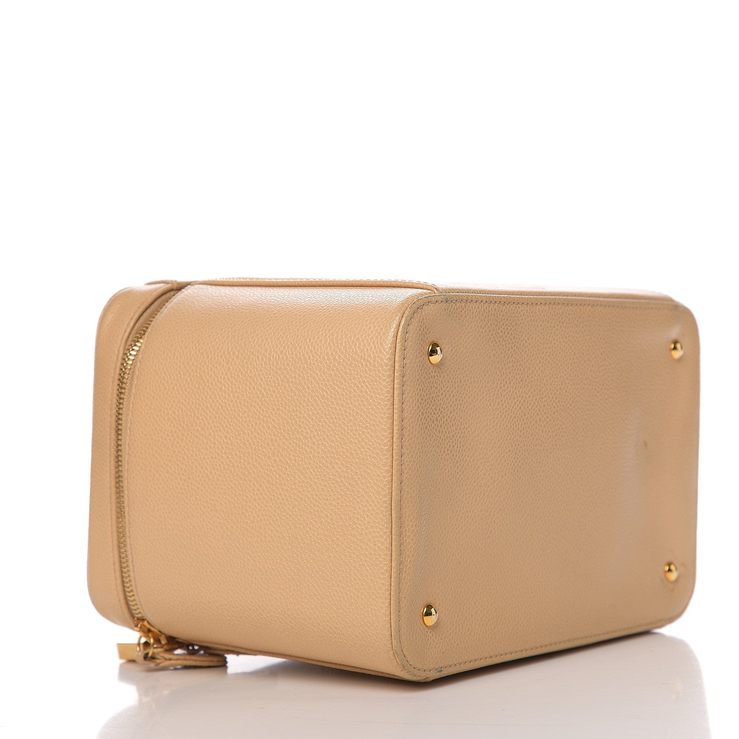 Chanel Caviar CC Vanity Train Case Beige 3 of 21