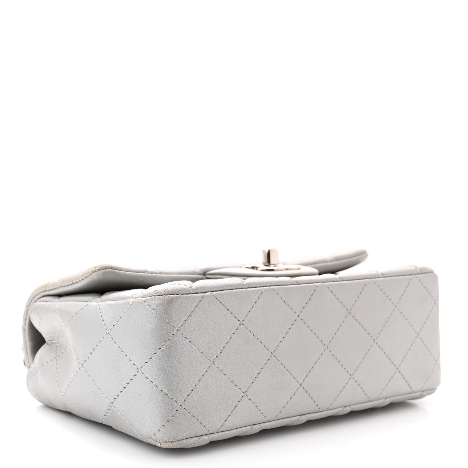 Chanel Metallic Lambskin Quilted Mini Rectangular Flap Silver 4 of 16