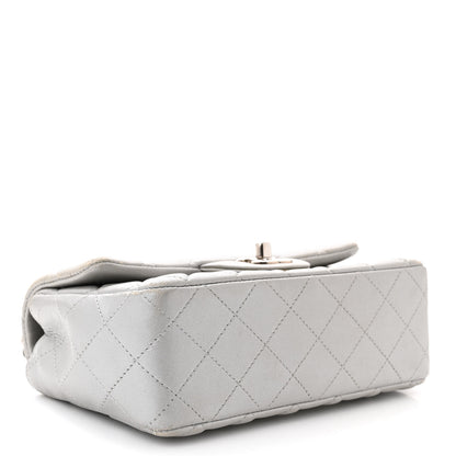 Chanel Metallic Lambskin Quilted Mini Rectangular Flap Silver 4 of 16