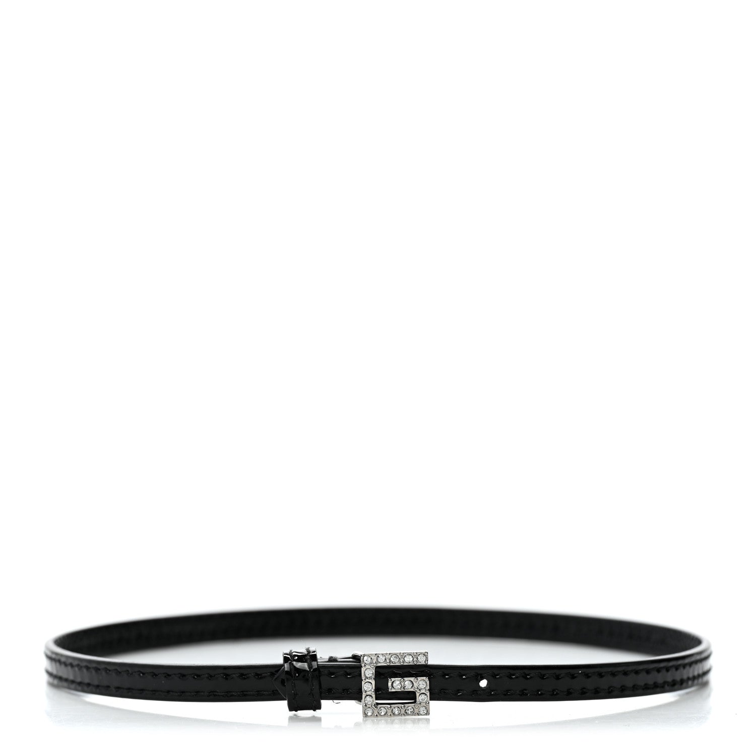 Gucci Patent Crystal G Buckle Choker Black 1 of 5