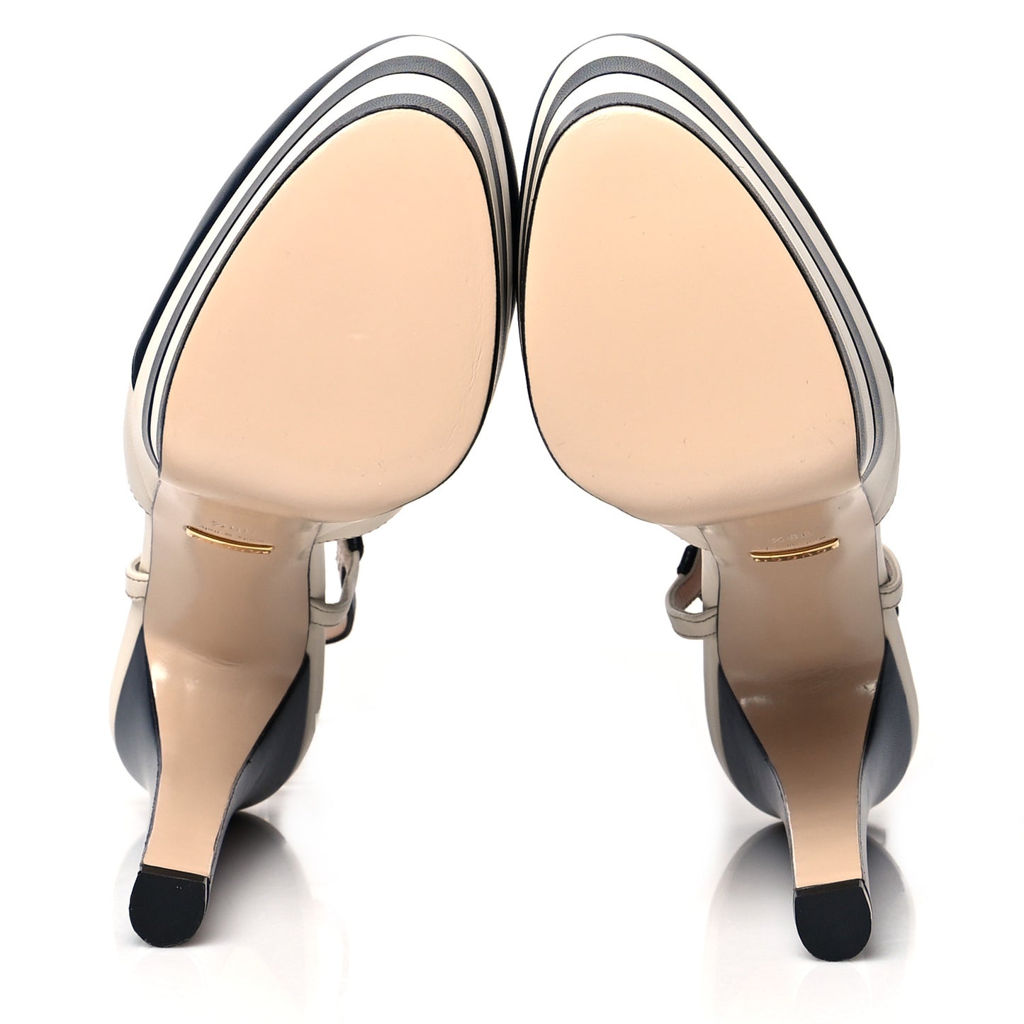 Calfskin Angel T-Strap Platform High Heel Pumps 38.5 Black