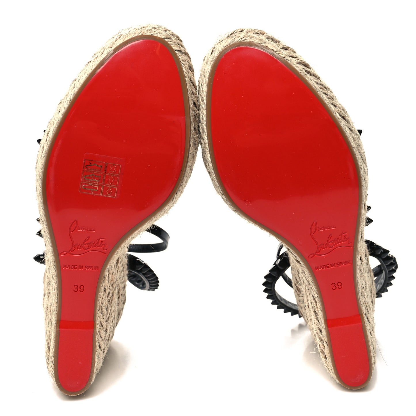 Patent Monochrome Mafaldina 120 Wedge Sandals 39 Black