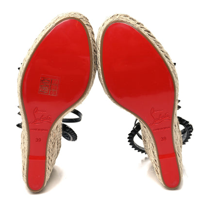 Christian Louboutin Patent Monochrome Mafaldina 120 Wedge Sandals 39 Black 5 of 7