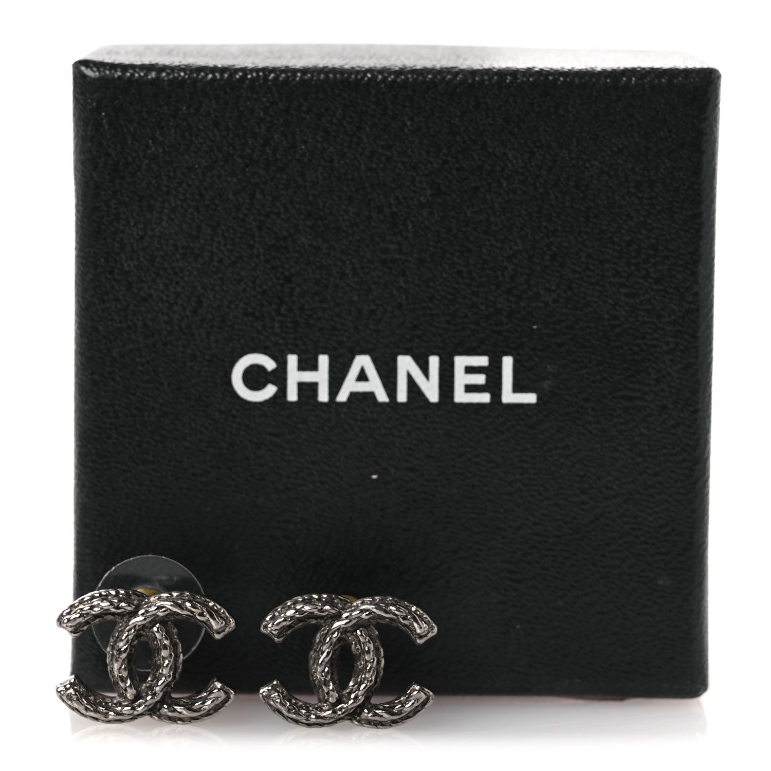 Chanel Ruthenium CC Earrings Black 5 of 5
