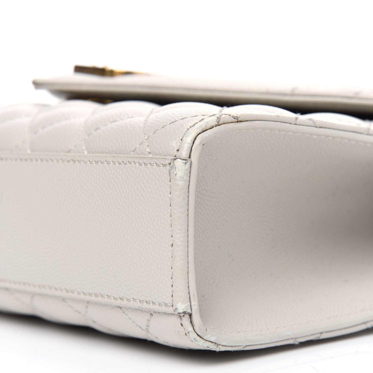 Saint Laurent Grain De Poudre Textured Mixed Matelasse Medium Triquilt Monogram Satchel Porcellana 7 of 7