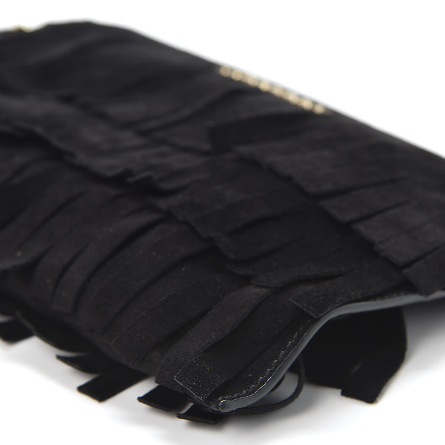 Burberry Suede Fringe Peyton Crossbody Clutch Bag Black 6 of 10