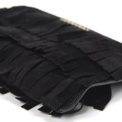 Burberry Suede Fringe Peyton Crossbody Clutch Bag Black 6 of 10