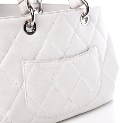 Chanel Soft Caviar Quilted CC Timeless Tote White 13 of 19