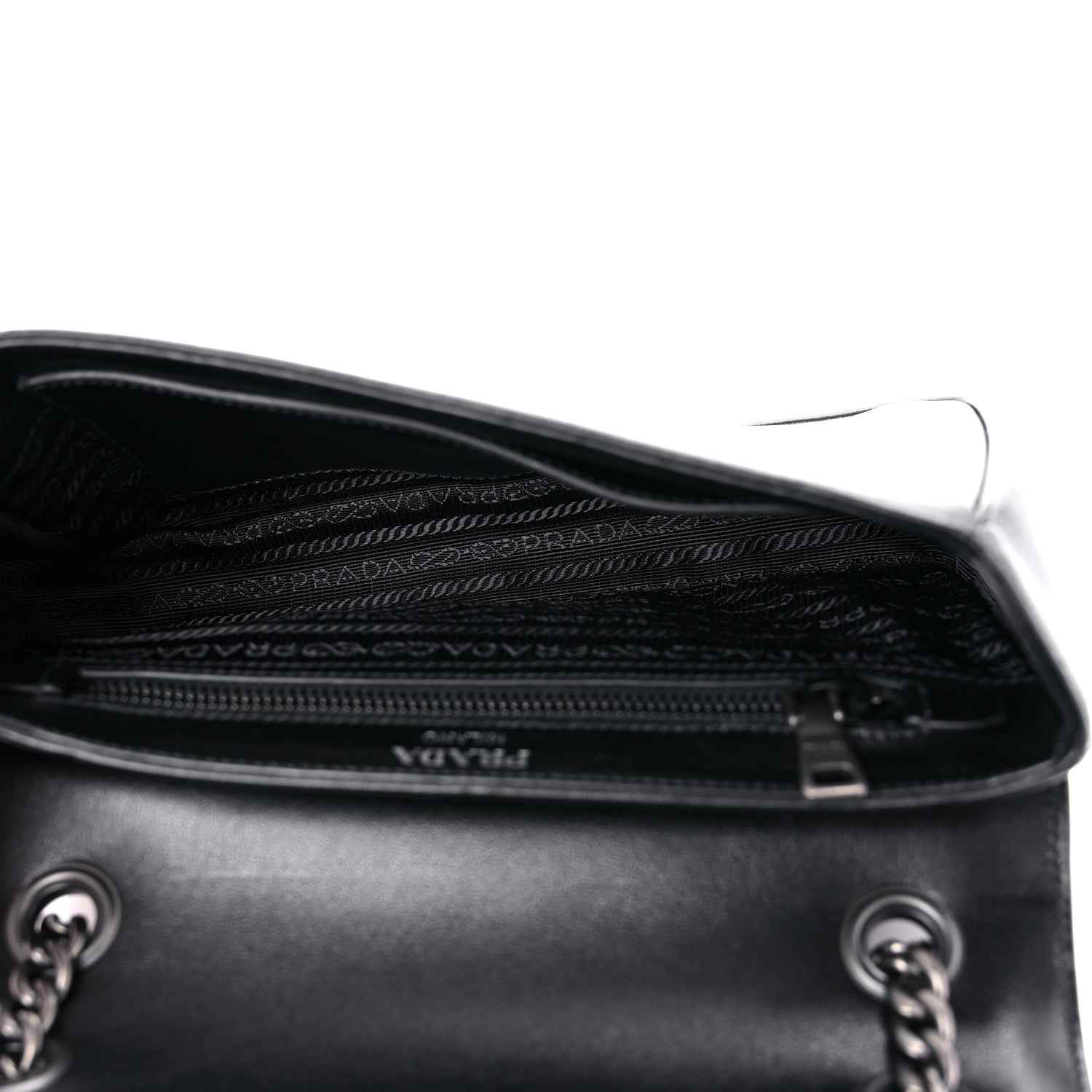 Prada Glace Calfskin Studded Crossbody Black 5 of 9