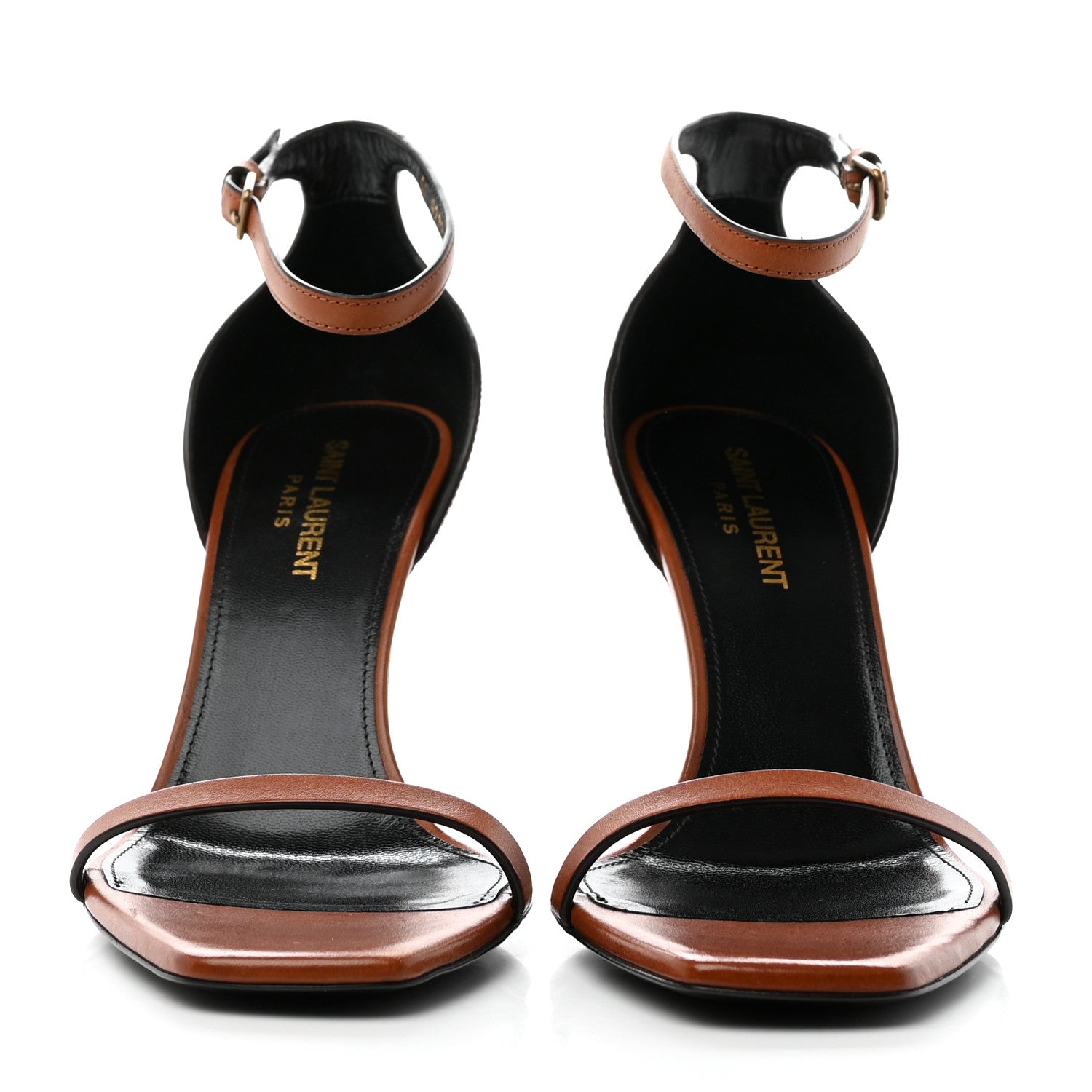 Saint Laurent Calfskin Opyum 85 Sandals 38 Cognac 2 of 14